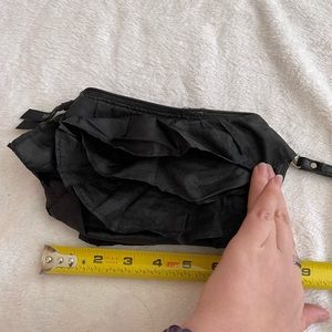 Thirty one black ruffle make up bag